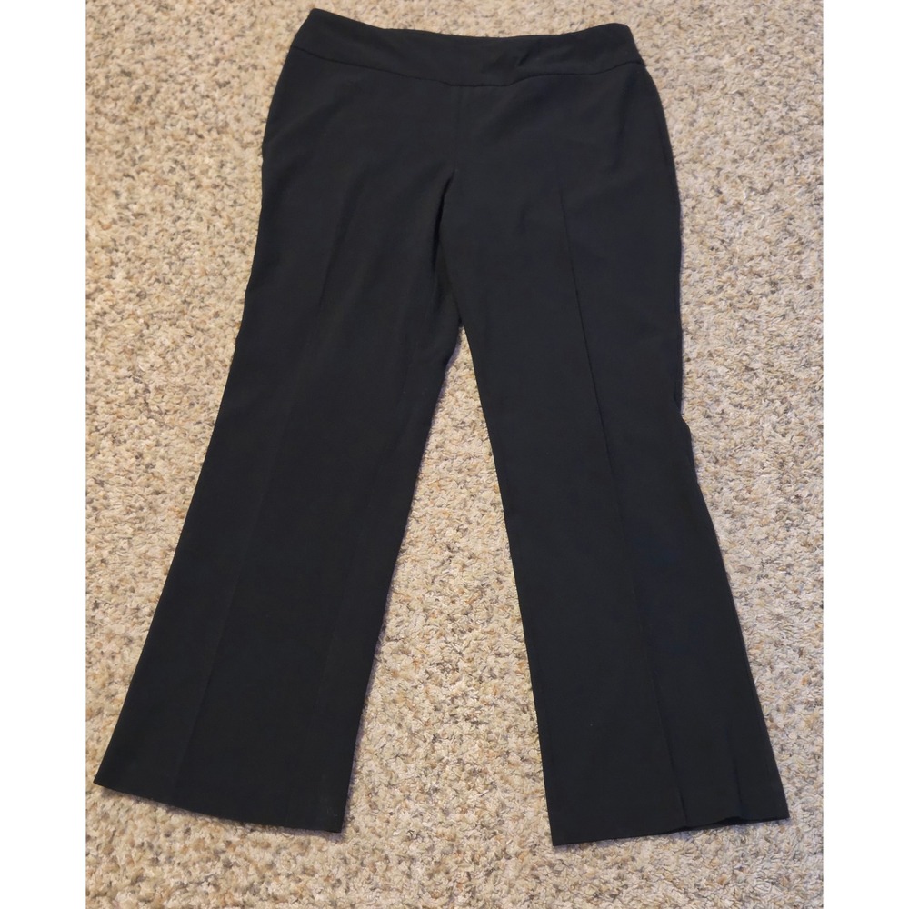 Roz & Ali Straight Leg Pants Women's Size 10 Black‎ No Pockets